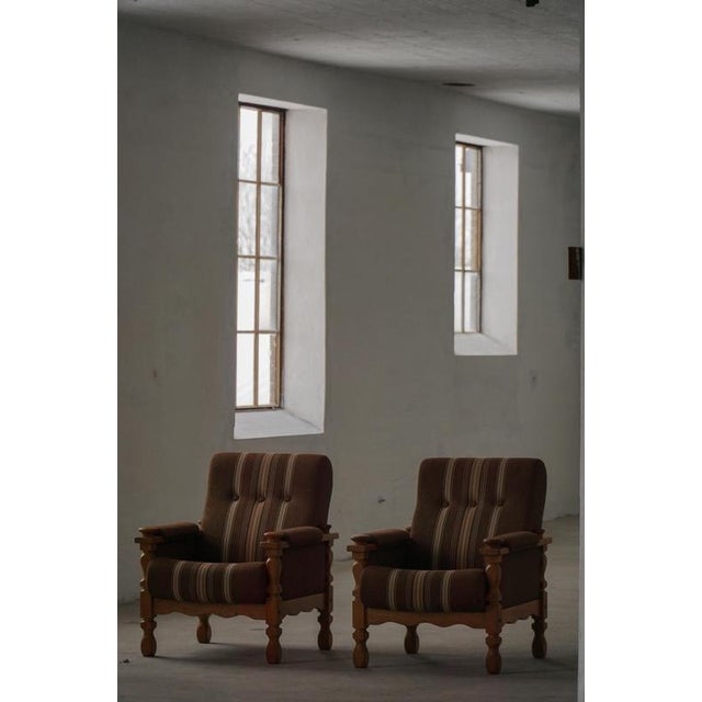 Danish Modern Lounge Chairs in Oak and Wool by Henning Kjærnulf, 1960s, Set of 2 For Sale - Image 17 of 18