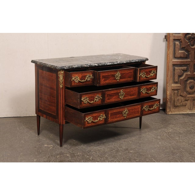 19th Century French Marble Top Commode W/Rococo Hardware For Sale - Image 4 of 14