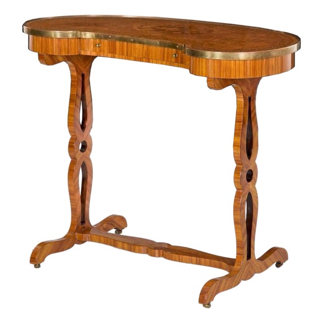 French Marquetry Inlaid 19th Century Writing Table Desk For Sale