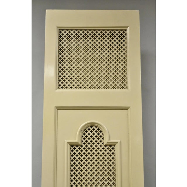 Beige Vintage LRG Hollywood Regency 92" Tall 6 Panel Bone Lacquer Room Divider Screen For Sale - Image 8 of 18