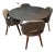 Knoll Eero Saarinen Round Pedestal Dining Table With Dark Top and White Tulip Base and 4 Chairs For Sale