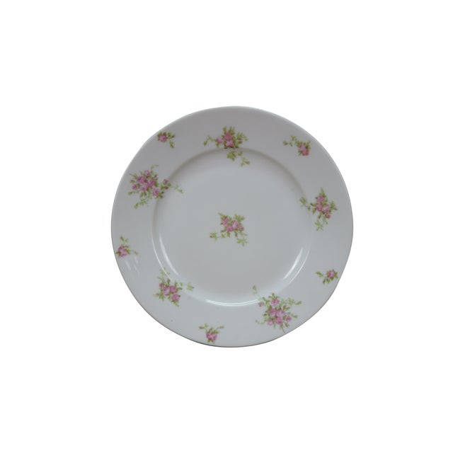 French 10pc Antique Charles Ahrenfeldt French Limoges Pink Rose Porcelain Plates & Bowl For Sale - Image 3 of 10