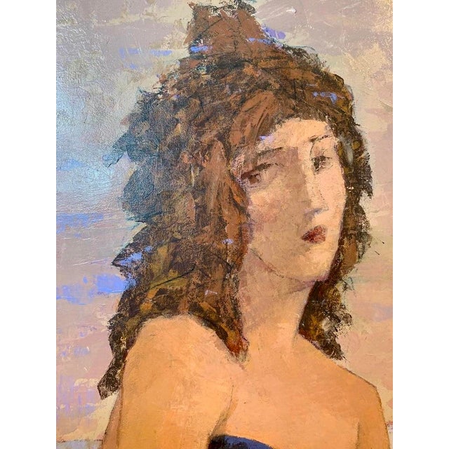Contemporary Giampaolo Talani "The Musician Chime" Oil on Board, Figurative Music Scene, Italian Contemporary Art, Tuscan Coastal Art For Sale - Image 3 of 11