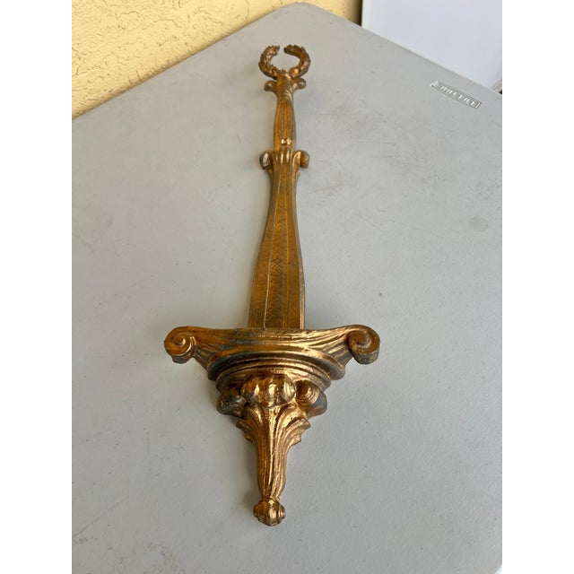 Late 20th Century Pair of Gold Plate Wall Holders by Chelsea House - 2 For Sale In West Palm - Image 6 of 11