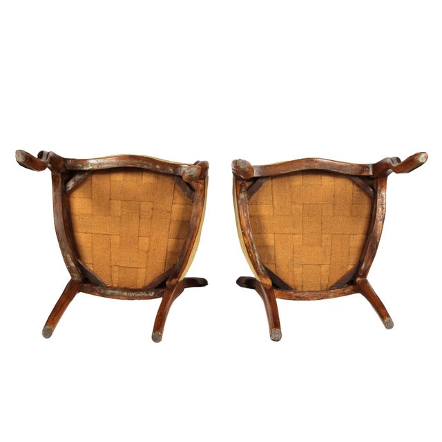 Wood Louis Philippe Walnut Chairs, Italy, 1850s, Set of 2 For Sale - Image 7 of 9