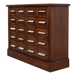 20th Century Apothecary Chest of Drawers in Oak Wood, 1920s For Sale