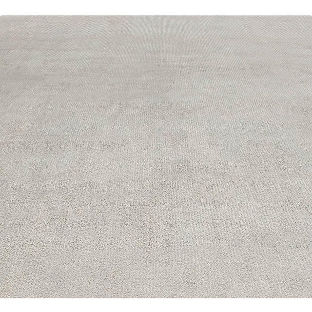 Modern Contemporary Striped Beige Handmade Wool and Silk Rug by Doris Leslie Blau For Sale - Image 3 of 7