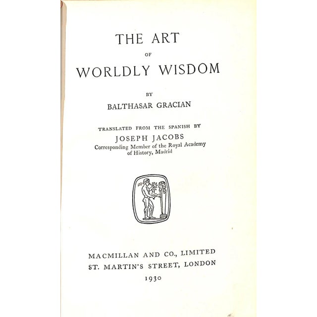 GRASIAN, Balthasar [197] pp. Macmillan and Co., Limited 1930 6 1/4" x 4 1/4" Bound by Riviere & Son for Marshall Field &...