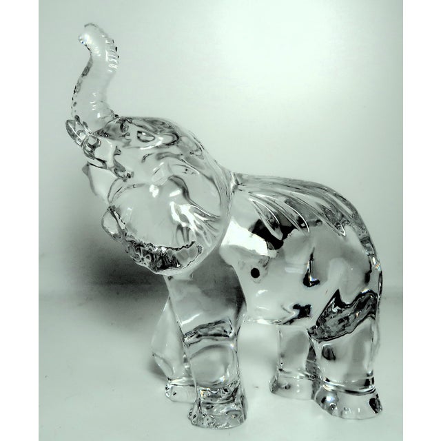 Waterford Waterford (Ireland) - Beautiful Solid Crystal Elephant With Trunk Up - 7 Inches Tall. For Sale - Image 4 of 9