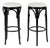 Art Deco Stools in Lacquered Wood and White Leather, Italy, 1970s For Sale