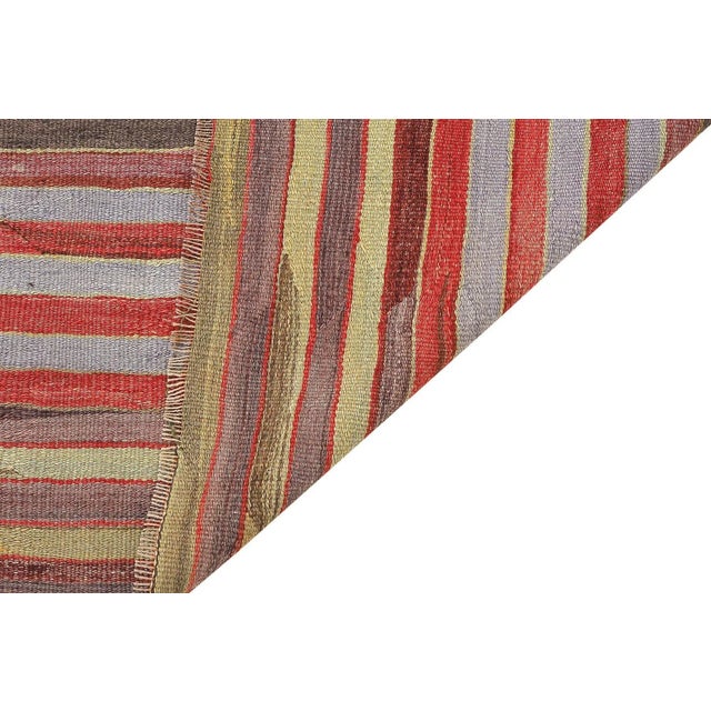 Mid 20th Century Mid 20th Century Vintage Striped Kilim Rug For Sale - Image 5 of 7