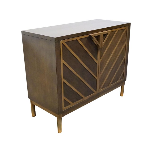 BASSETT MIRROR CO. Metro Collection Ash Veneer Contemporary Glamour Style 42" Bar Cabinet A2427 34.5" High 42" Wide 19"...