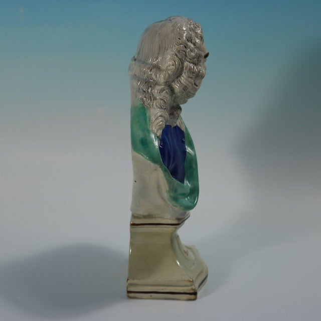 Ceramic Staffordshire Pearlware Bust of the Composer Handel For Sale - Image 7 of 16