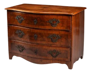 German Walnut Three Drawer Chest, Early 19th Century