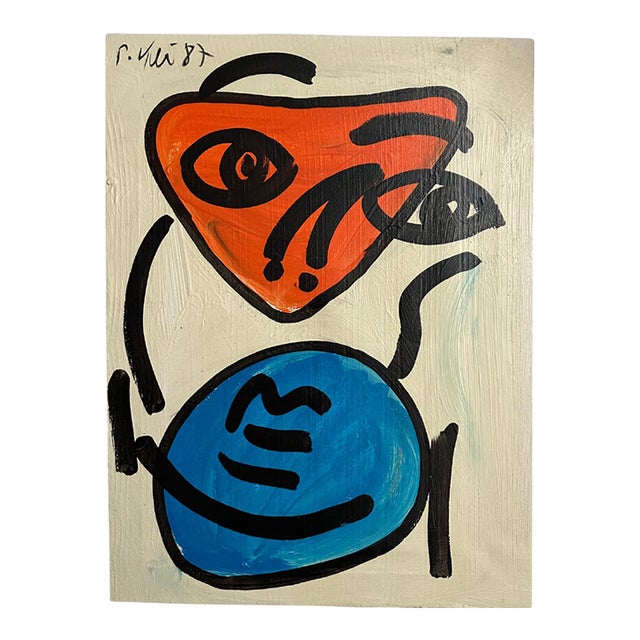 "Miro", Titled Abstract Painting by Peter Keil, 1987, Spain - Junge Wilde Collection For Sale