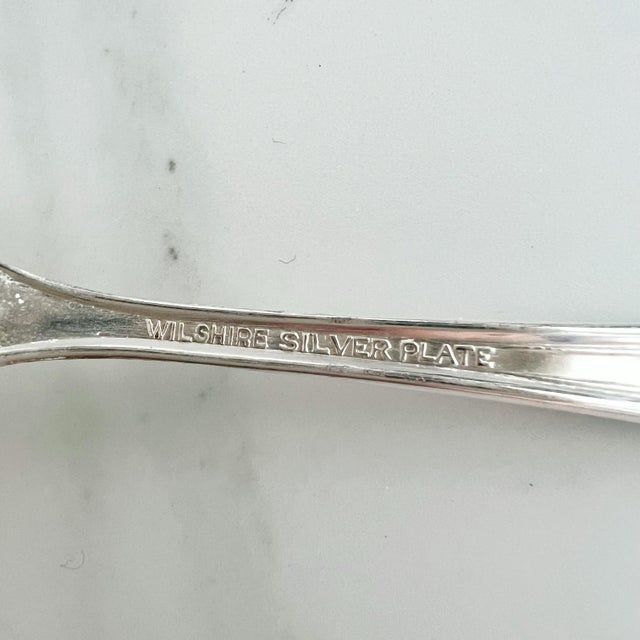 Set of 5 Demitasse Silverplate Spoon Coffee Tea Simple Silver Plate Wilshire For Sale - Image 4 of 4