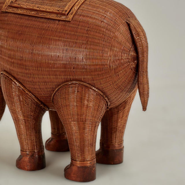 Vintage Chinese Wicker Elephant Box From the Shanghai Collection For Sale - Image 10 of 14