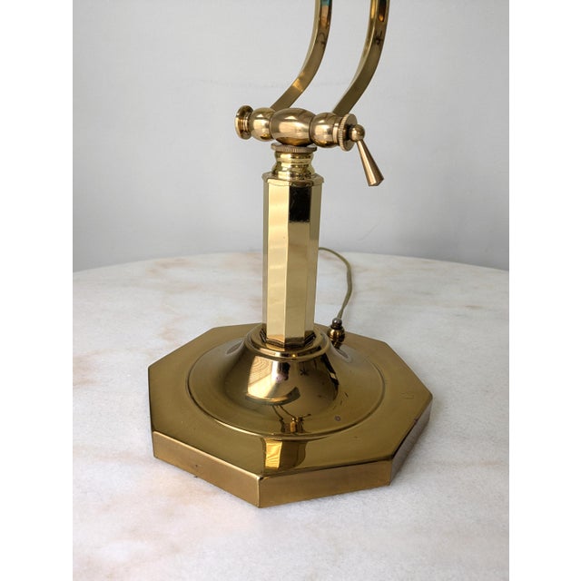 1980's Vintage Brass Desk Lamp For Sale - Image 4 of 7