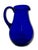 Stunning Vintage Retro Art Deco Deep Cobalt Blue Hand Blown Art Glass Pitcher - Circa Mid 20th Century For Sale - Image 13 of 18