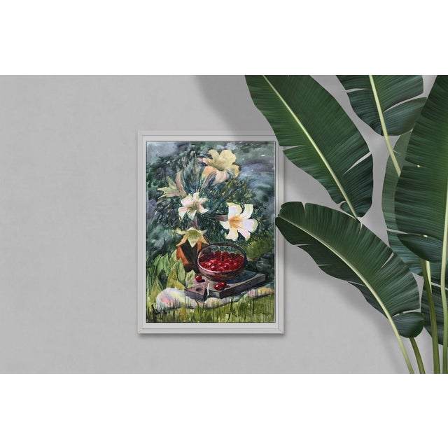 Looking for a stunning painting that will brighten up any room? ""Flowers and fruits"" is a beautiful still life that...
