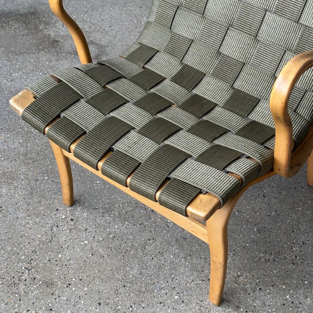 c. 1960s. Price is for the set. Contact us if you’d like to purchase a single item. Birch frames with woven nylon heavy...