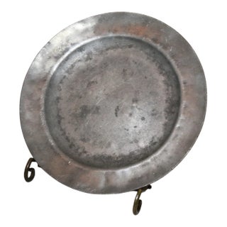 Rare Antique 18th Century John Townsend Reynolds Forged Pewter Dinner Plate Dish For Sale