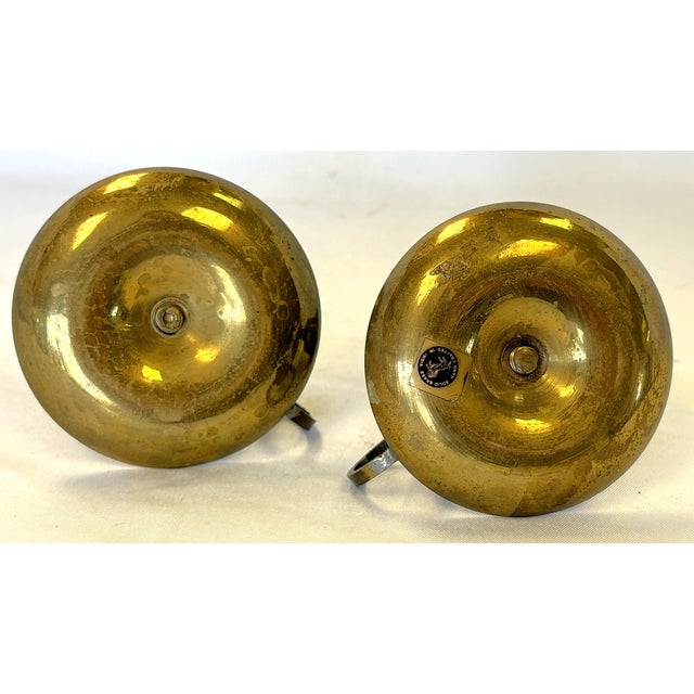 Vintage Solid Brass Chamberstick Candle Holder Made in India- A Pair For Sale - Image 11 of 11