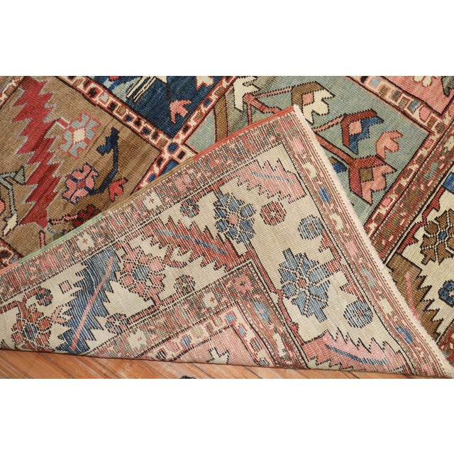 Antique Persian Heriz Pictorial Room Size Rug For Sale In New York - Image 6 of 18