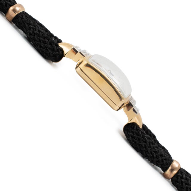 Modern Ladies Vintage Retro Bucherer Cocktail 17mm Diamond 18k Gold Mechanical Watch For Sale - Image 3 of 11