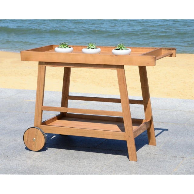 Indoor & Outdoor Bar Cart in Natural For Sale In Philadelphia - Image 6 of 9