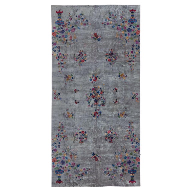 Early 20th Century Early 20th Century Zabihi Collection Palace Size Art Deco Chinese Rug - 13'2" x 22'11" For Sale - Image 5 of 12