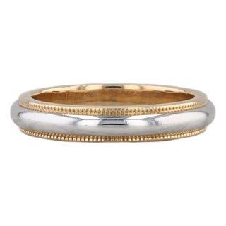 Tiffany & Co Wedding Band 18k Gold Platinum Ring 2-Toned Stackable Size 5 W/ Box For Sale