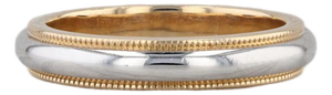 Tiffany & Co Wedding Band 18k Gold Platinum Ring 2-Toned Stackable Size 5 W/ Box
