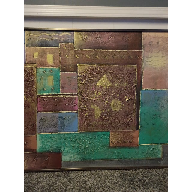 Lee Reynolds Mid 20th Century Lee Reynolds — Large Mid‑Century Geometric Studio Art Panel, 60" Wide For Sale - Image 4 of 15
