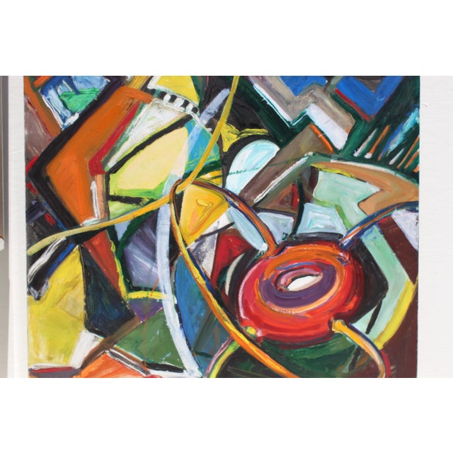 Abstract Modern Abstract Expressionist Oil on Canvas in Bold Jewel Colors by Friesen For Sale - Image 3 of 6