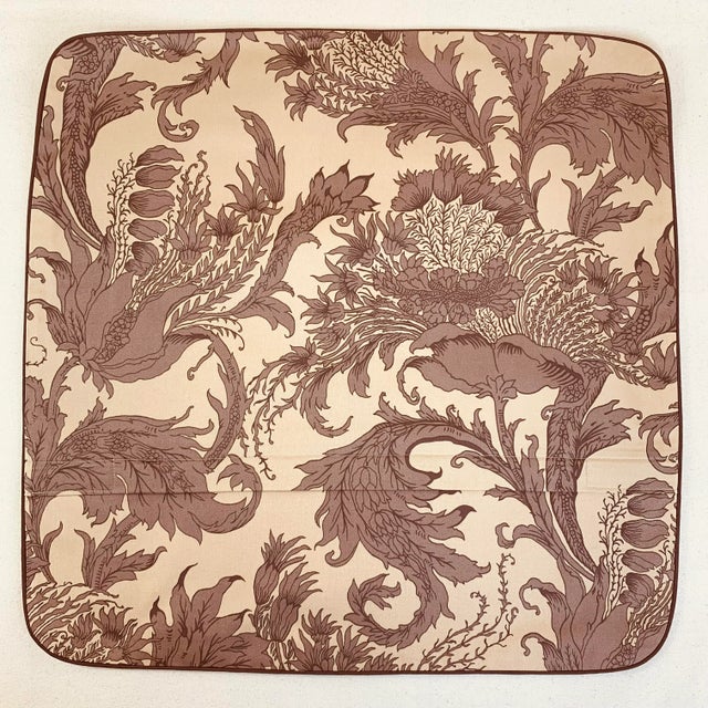 Designer Vicki Payne Free Spirit Crewel Taupe & Brown Block Print Botanical Floral Leaf Pillow Covers- 3 Pieces For Sale - Image 4 of 8