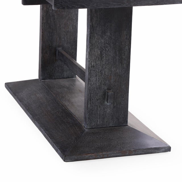 1940s French Dark Cerused Oak Table or Desk, C. 1940 For Sale - Image 5 of 5