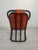 Brown Vintage Upholstered Rattan Armchair For Sale - Image 8 of 18