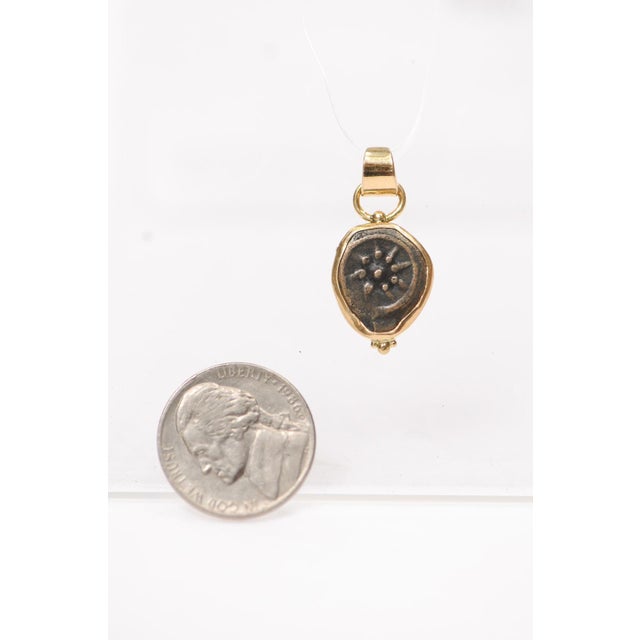 Widow's Mite Prutah Pendant W/ 18k Gold Trim & Bail For Sale - Image 10 of 11