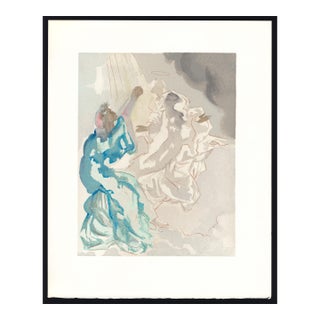 1963 Dalí Divine Comedy Engraving Paradis Chant 5 "Dans Le Ciel De Mercure" (In the Heaven of Mercury) For Sale