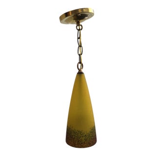 Vintage Mid-Century Modern Glass Pendant Fixture For Sale