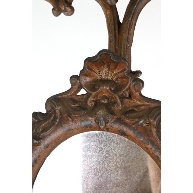 Antique Freestanding Victorian Cast Iron Ornate Hall Tree For Sale - Image 4 of 12