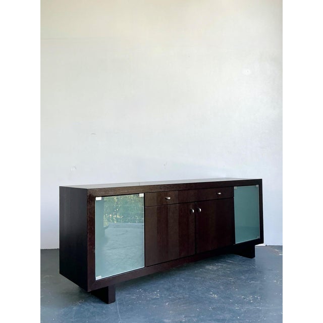 Ebony Vintage Frosted Glass Door Ebony Sideboard For Sale - Image 8 of 15