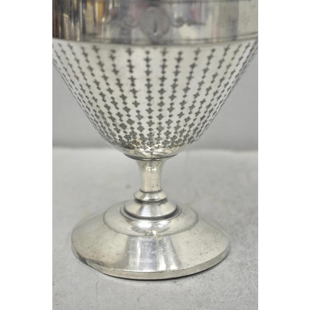 Antique Meriden English Victorian Silver Plated Goblet Cup W/ "H" Monogram For Sale - Image 10 of 16