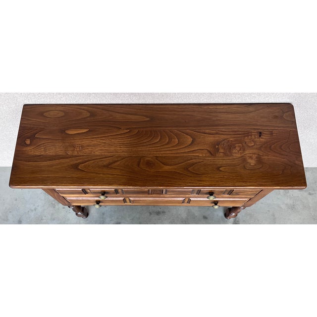 1950s Spanish Large Nightstand or Chest of Drawers in Dark Walnut For Sale - Image 5 of 12