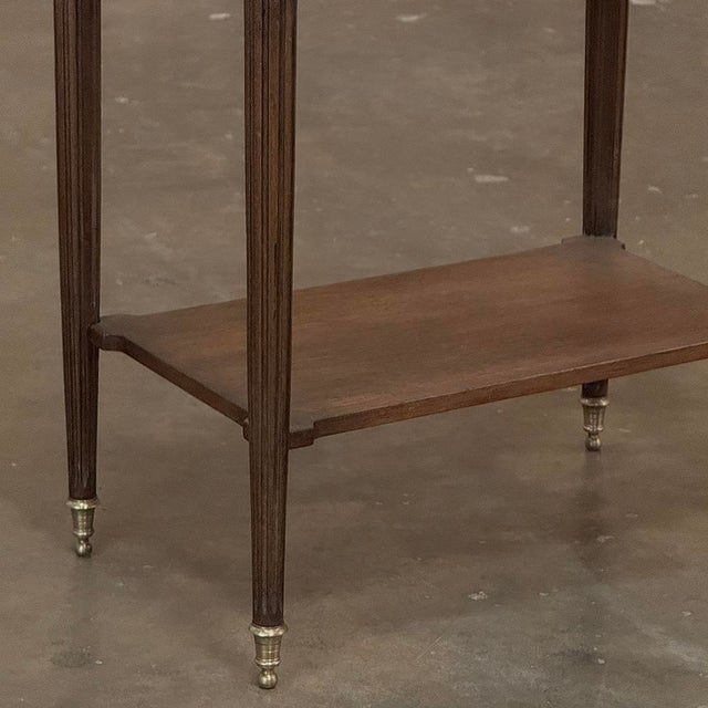Louis XVI Mahogany Gallery Side Table With Carrara Marble Top For Sale In Dallas - Image 6 of 17