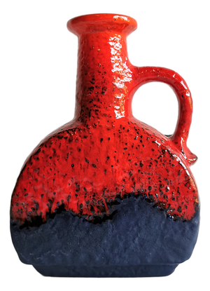 Red & Blue Fat Lava Vase from Dümler & Breiden, 1970s