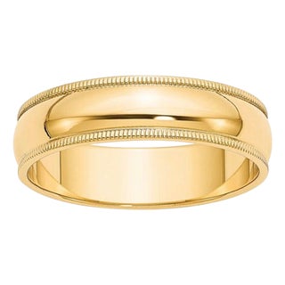 14 Karat Gold Milgrain Half Round Comfort Fit Wedding Band 8.5 Grams For Sale