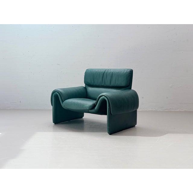 1980s DS-2011 Leather Armchair in Petrol Green from de Sede, Switzerland, 1980s For Sale - Image 5 of 17