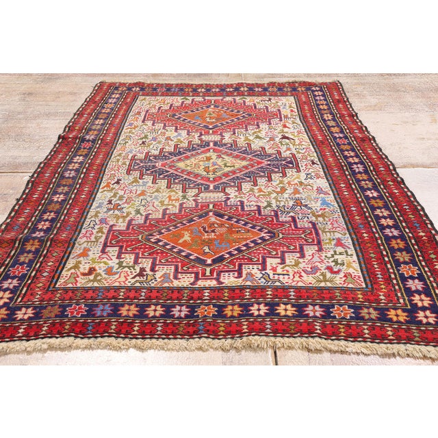 Vintage Caucasian Soumak Rug, 03'10 X 06'03 For Sale - Image 9 of 10